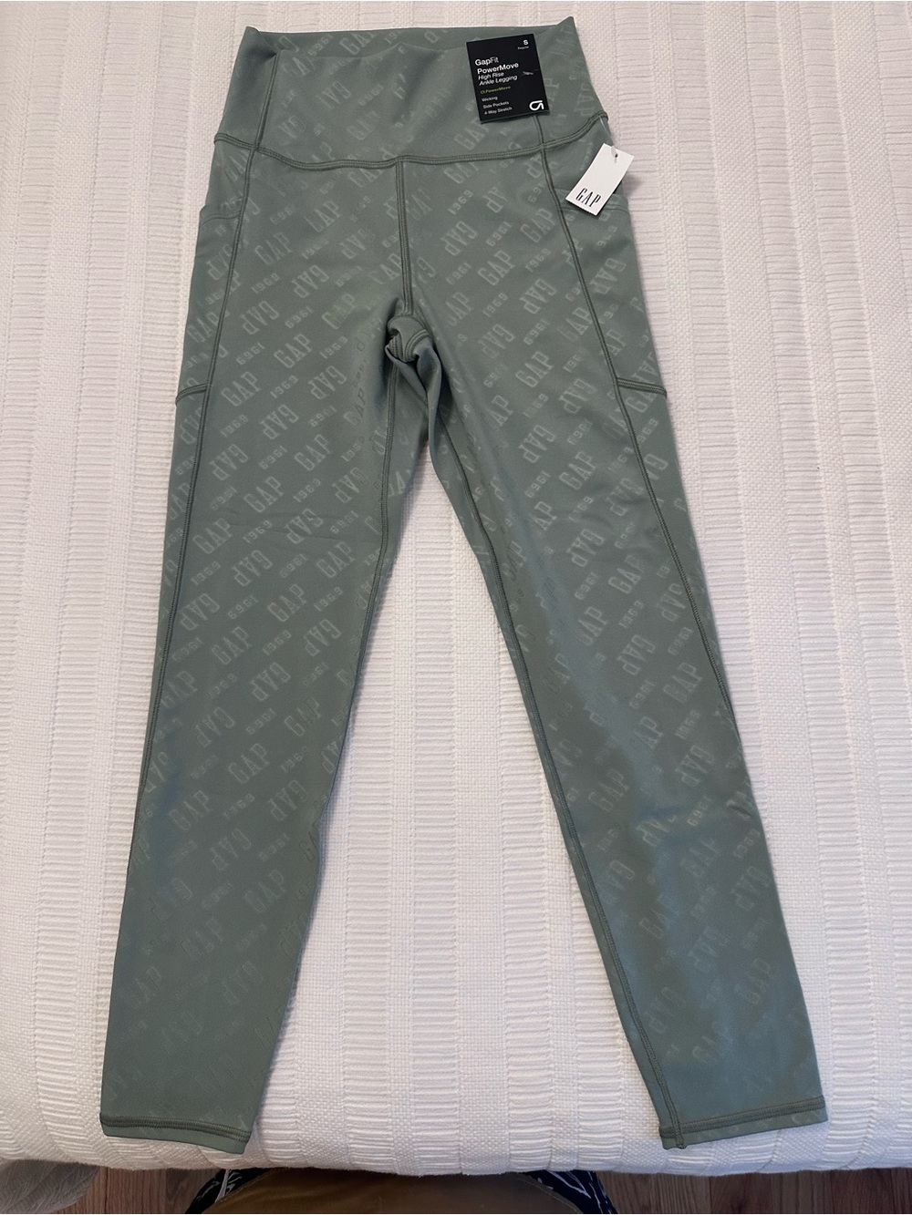 GAP Sage Green Logo-Print Leggings
